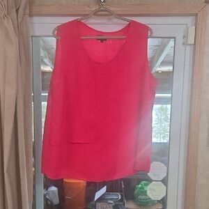 Reitmans Vibrant Pink Size 16 Plus Size Sleeveless Blouse